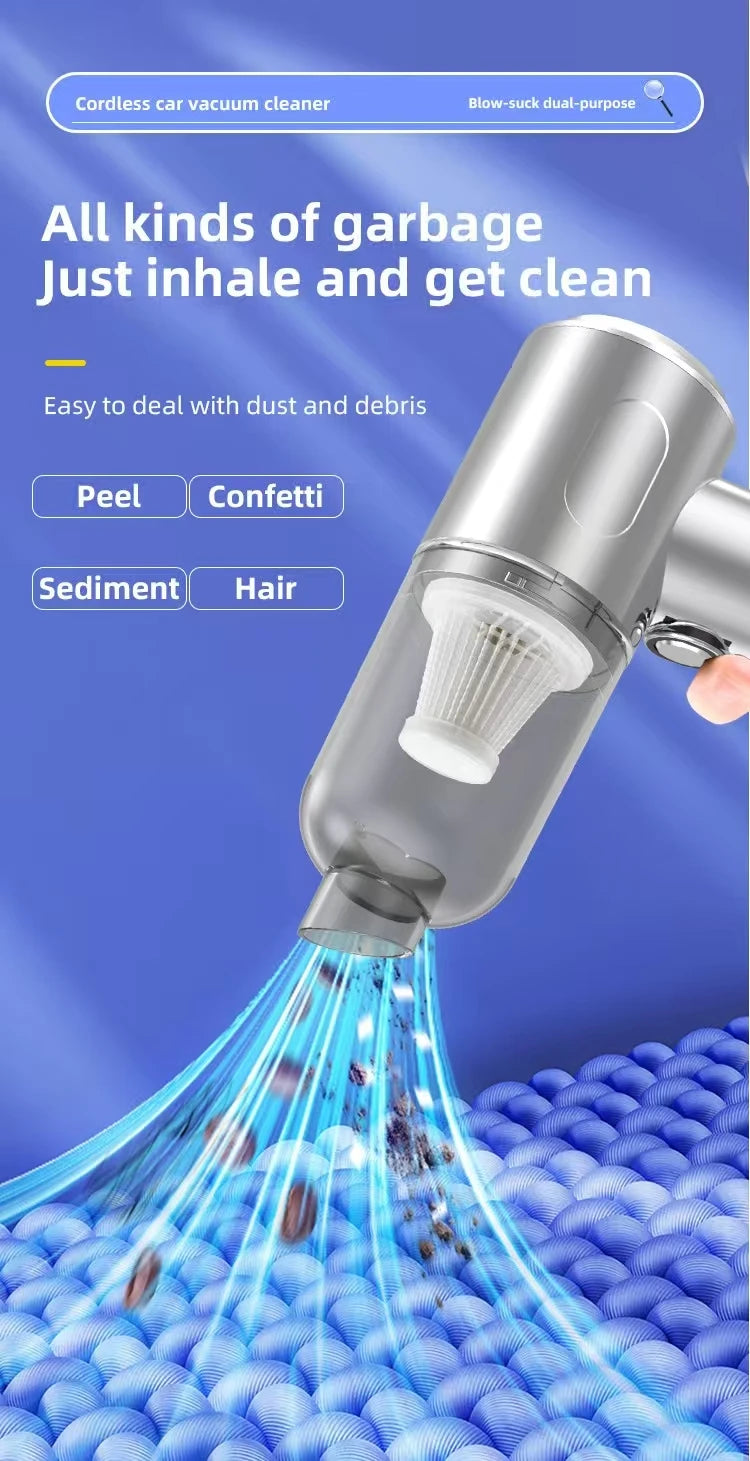 Car vacuum cleaner cleaning high-power mini-charging multifunctional blowing and sucking lighting hand-held convenient small car