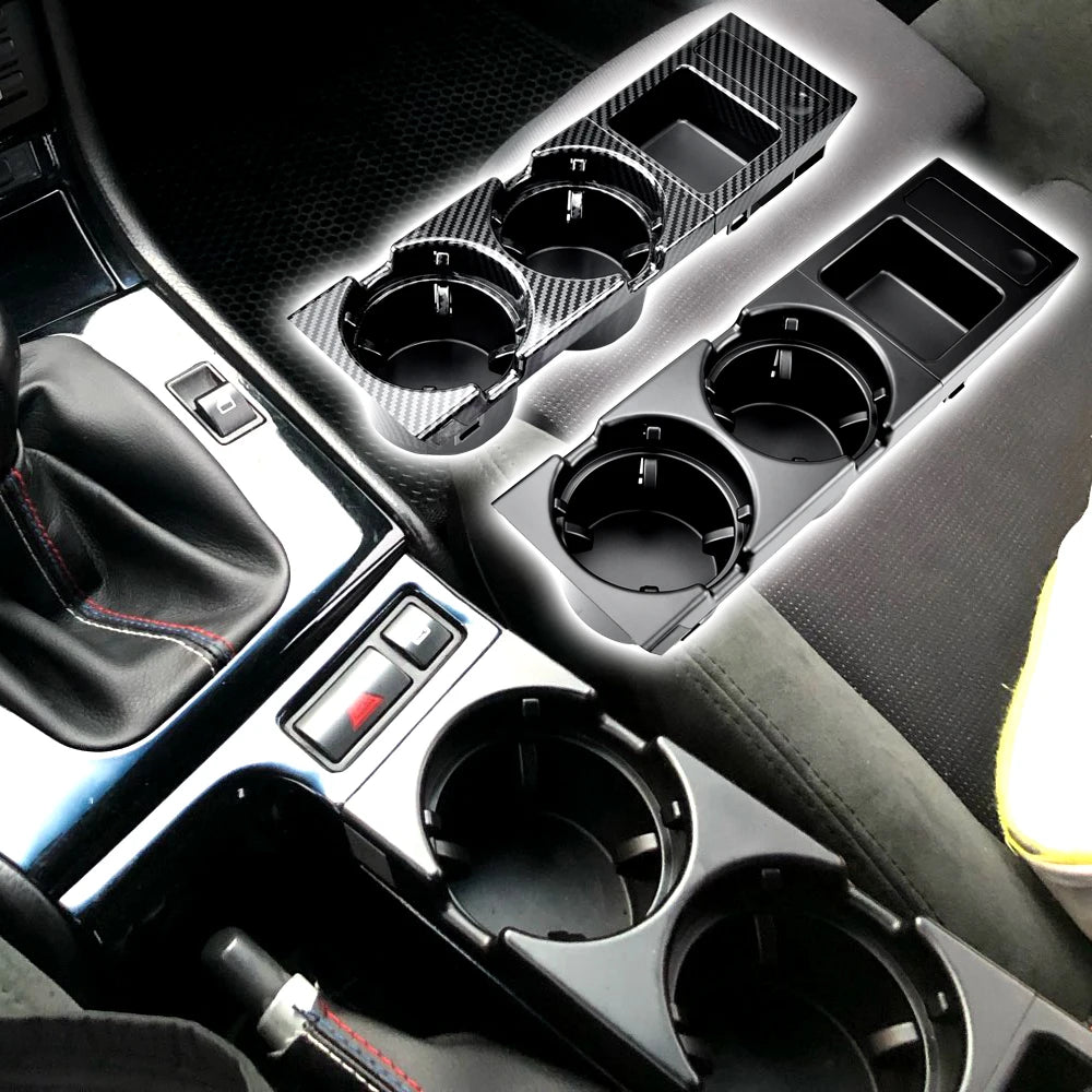 New Double Hole Car Styling Front Center Console Storage Box Coin + Cup Holder For BMW E46 Series 1999-2006 51168217953