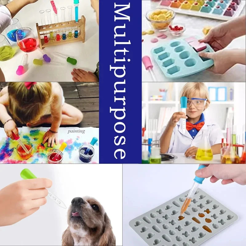1-30Pcs Small Plastic Graduated Dropper Liquid Eye Ear Pipette Drawing Paint Tools Lab Experiment Toys For Children Kids Gift