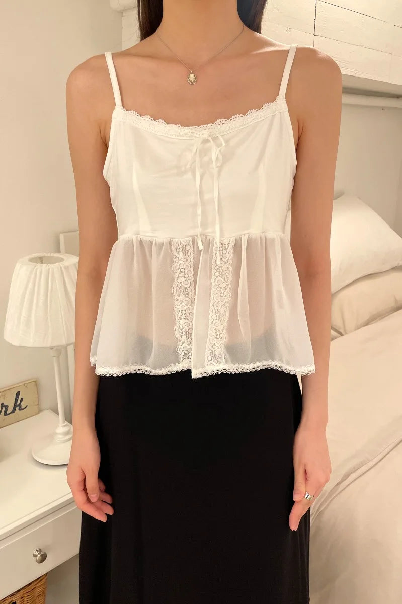 Brandy Melville Pure Cotton Three-Button Base Layer Vest Sweet Style V-Neck Sleeveless Tank Top for Women Spring Summer