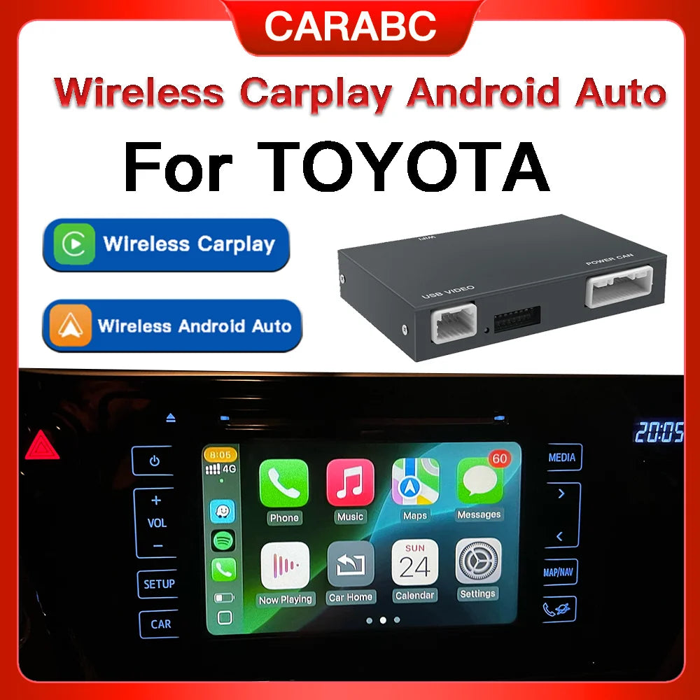 Wireless Carplay Android Auto module For TOYOTA CH-R Corolla Camry Auris prius RAV4 Avensis Highlander car play box Car decoder