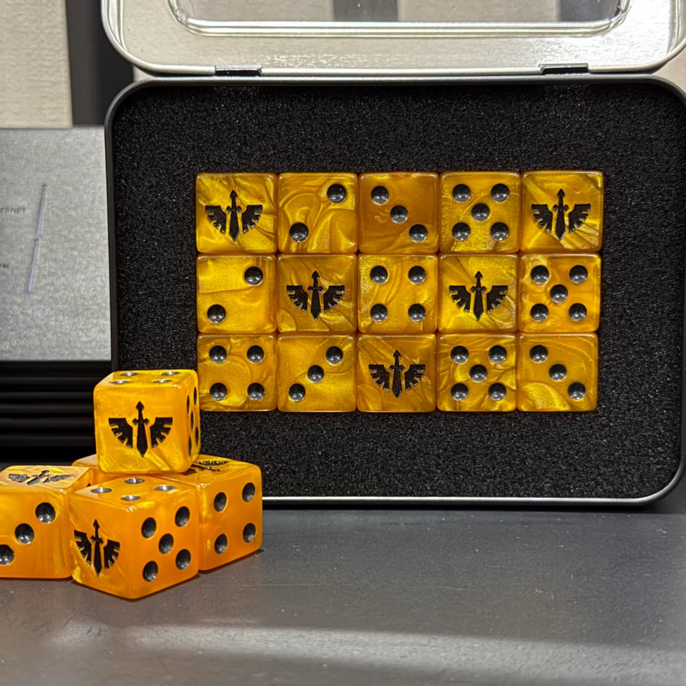 15PCS 16mm/0.63inch D6 Wargaming Dice Set for Tabletop Miniatures Game, Damage Tracking,Army Faction Themed Dice Tokens