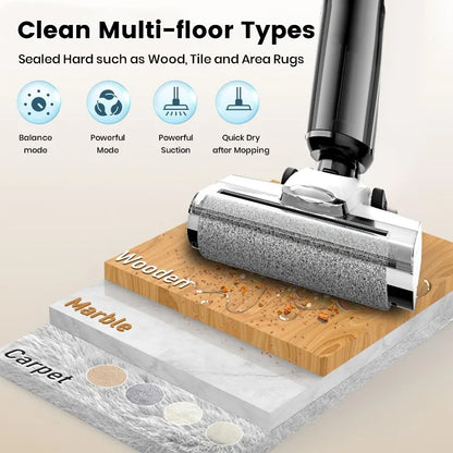 Washing machine suction and mop washing machine, household wireless sweeping and mopping automatic cleaning three-in-one