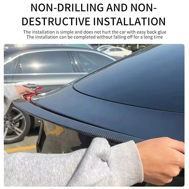Real Carbon Fiber Spoiler For Tesla Model Y 2024 Trunk Spoilers Model 3 Highland Rear Door Tail Trunk Wings Car Accessories