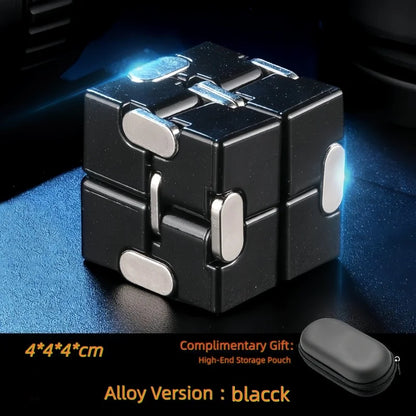 Alloy & Plastic Infinity Cube Fidget Toy Sensory Stress Relief Anti-Anxiety Fidget Toy Collapsible Infinite Flip Calming Gadget