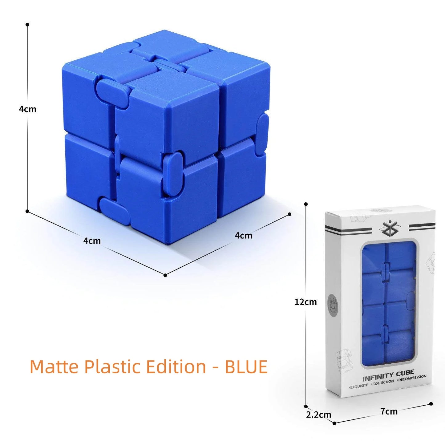 Alloy & Plastic Infinity Cube Fidget Toy Sensory Stress Relief Anti-Anxiety Fidget Toy Collapsible Infinite Flip Calming Gadget