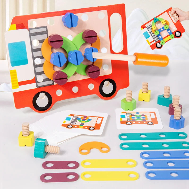 Creative Screw Puzzle Toys Kids DIY Drill Screw Disassembly Accessories Game Drill Toys for Children Pretend Tools Kit Toys