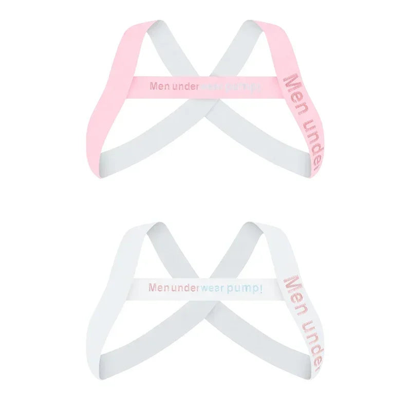 Men's Sexy Muscle Shoulder Straps Elastic Band Harness Chest Bodybuilding Straps Fashion Elastic Fun Decorative Shoulder Strap