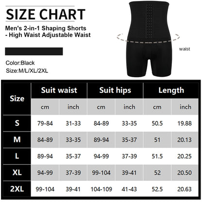 2 in 1 Mens Body Shaper Tummy Control Compression Shorts Waist Trainer Shapewear Butt Lifter Anti Chafing Boxer Underwear New in