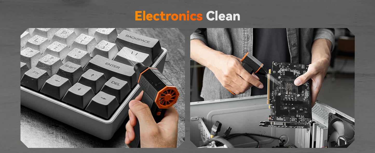 WOLFBOX MF50 Electric Wireless Air Duster Air Blower-110000RPM Portable Fan 3-Gear Brushless Motor for Car/PC/Home/Outdoor