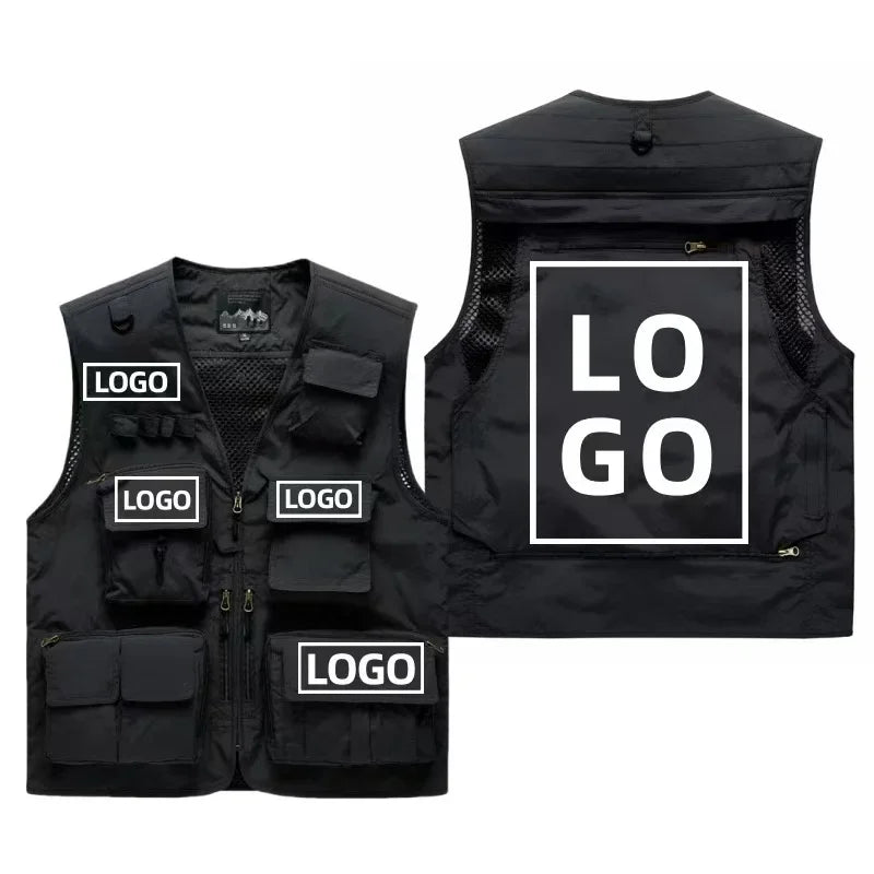 Custom Logo Men's Fleece Vest Winter Warm Sleeveless Jacket Casual Outdoor Sports Waistcoat Male Plus Size 7XL Brand Clothing