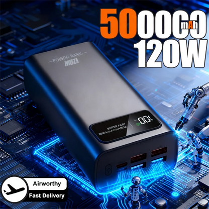 200000mAh Ultra Capacity 120W Super Fast Charging LED Digital Display Mobile PowerBank Portable External Battery For IPhone