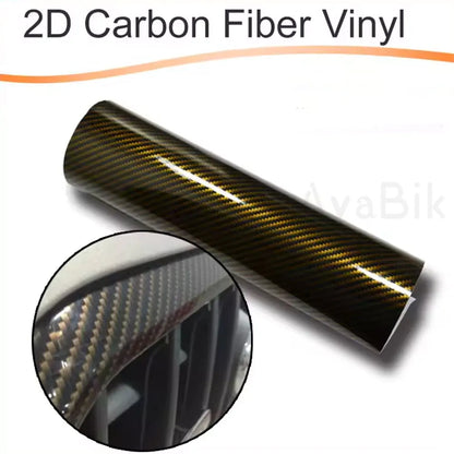 30/50CM High Gloss Texture Black Gold 2D Car Body Interior Accessorie Vinyl Decoration Films Car Carbon Fiber Vinyl Wrap Sticker