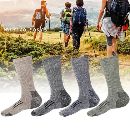 3 Pairs Hiking Socks Merino Wool for Men 80% Merino Wool Ski Socks Winter Thick Thermal Crew Socks Men Walk Warm Anti-Odor