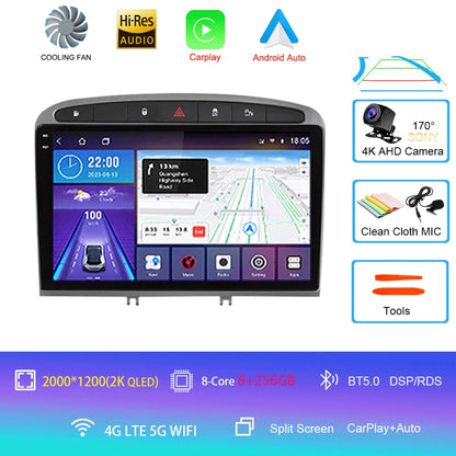 Android 16 Car Radio for Peugeot RCZ 308 SW 2007-2015 408 2012-2020 2DIN Multimedia Navigation GPS Carplay Auto Head Unit WIFI