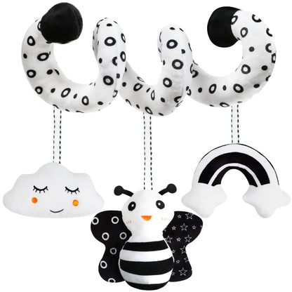 Sensory Baby Plush Rattle Toys Stroller Musical Mobile Hanging Toys Baby Rattles Mobiles Babies Newborns Games Toy 0 6 12 Months
