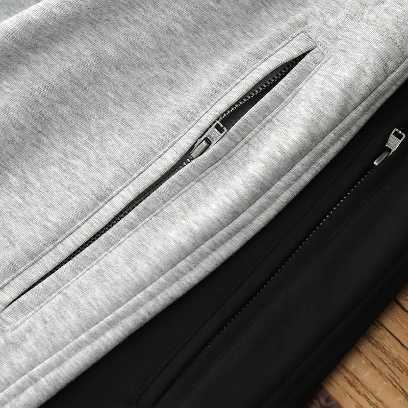 Autumn American Retro Drawstring Terry Cloth Knitted Sweatpants Men's Simple Washed Sports Running Loose Casual Ankle-tied Pants