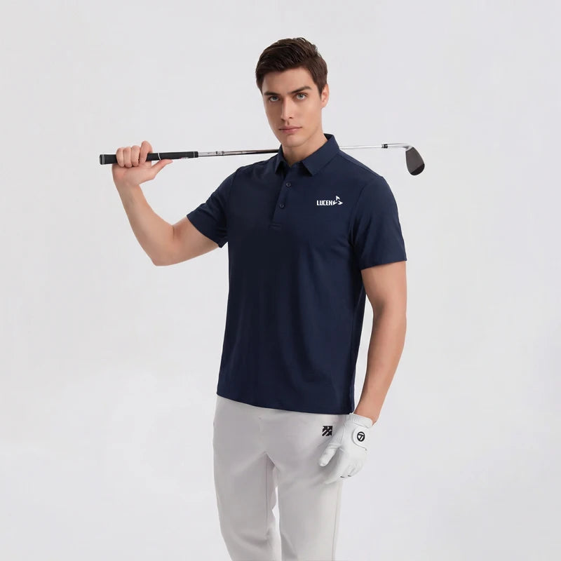 LUCEN Men's high-quality outdoor sports golf casual polo shirt for fitness running breathable short-sleeved T-shirt Tops