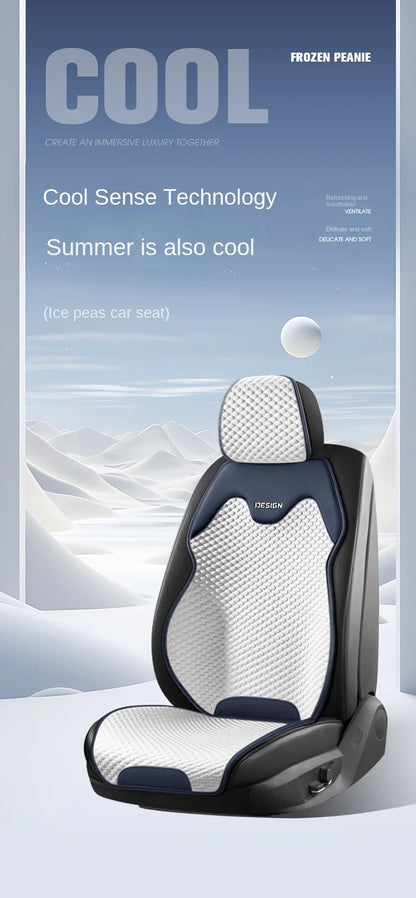 Universal Ice Silk Car Seat Cushion Breathable Seat Cover Sweat Absorption Cool Cushion Universal Split Single Sitting Rear Set