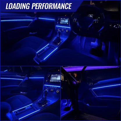 43" Car Ambient LED Lights - 64-Color RGB Interior Lighting Kit with Hidden Acrylic Strip for Symphony Atmosphere