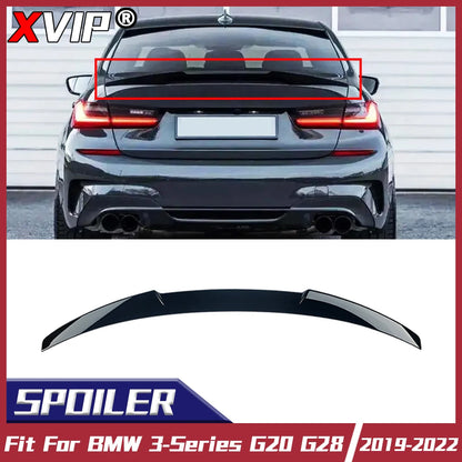 XVIP Car M4 Style Roof Spoiler Glossy Black Wings For BMW 3 Series G20 G28 2019-2022 330i 330e Sedan ABS Ducktail Trunk Spoilers