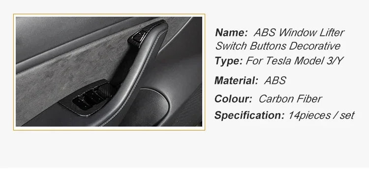 Window Lifter Switch Buttons Cover for Tesla Model Y/3/3+ Highland Trim Frame Button Stickers 2017-2024 Car Interior Accessories