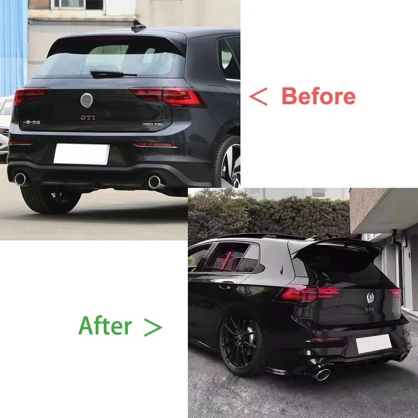 Car Rear Trunk Boot Wing Spoiler Splitter Diffuser For VW Golf 8 MK8 GTI GTD CS Style 2020 2021 2022 2023 Body Kit Tuning Trim