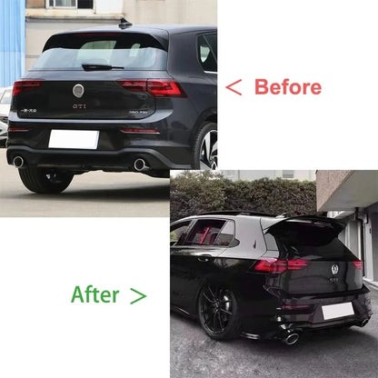 Car Rear Trunk Boot Wing Spoiler Splitter Diffuser For VW Golf 8 MK8 GTI GTD CS Style 2020 2021 2022 2023 Body Kit Tuning Trim
