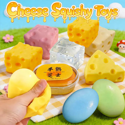 Cheese Bread Squeeze Toys Giant Cheese Squishy Stress Relief Slow Rising Sensory Fidget Toys Office Decompress Gifts for Adults