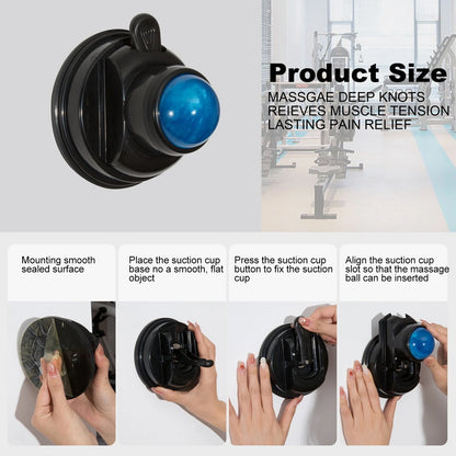 Wall Massage Roller Manual Suction Cup Massage Ball 360 Degrees Rotation Mountable Muscle Massage Ball