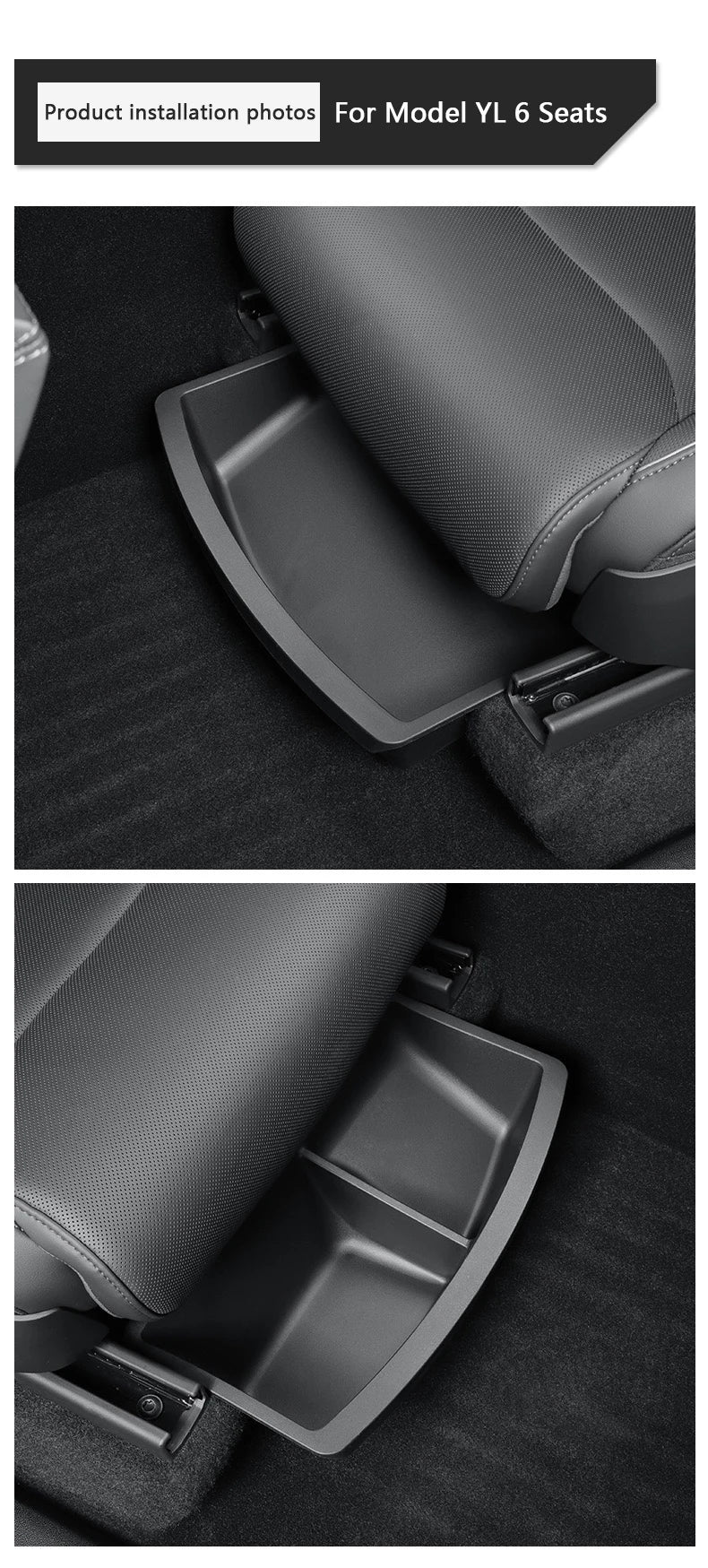 Under Seat Storage Box For Tesla Model YL 2025-2026 TPE Front Under Seat Organizer Trash Can Car Interior Accessories