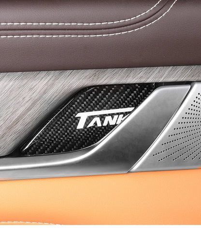 For Great Wall Tank 500 Inner Door Bowl Patch Protective Patch Carbon Fiber Decorative Patch Automotive Interior Supplies