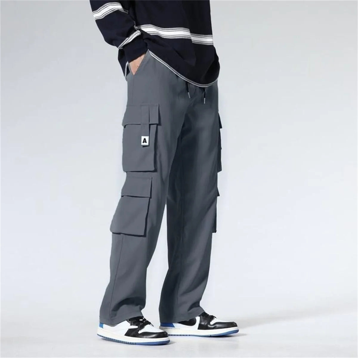 Men's Workwear Pants Straight Leg Casual Car Repair Trousers Multi-Pocket Durable Breathable Comfortable Military Green