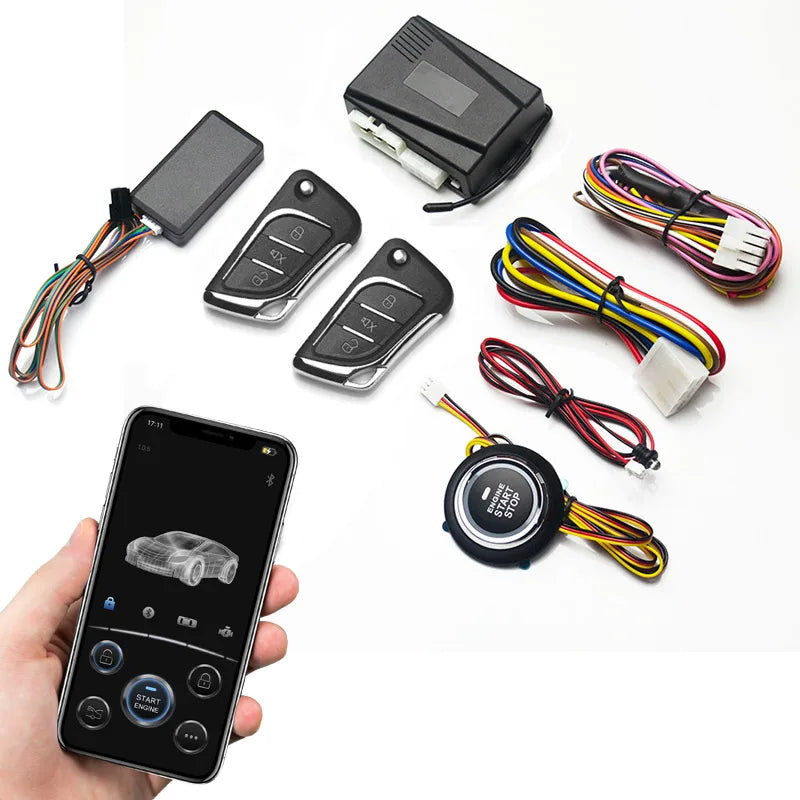 12V Car Remote Starter Start Stop Button Universal Centra lization Anti Theft Engine Lock Alarm System Auto Remote Starter