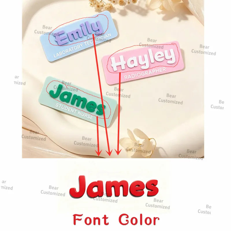 Custom  Acrylic Name Brooch ，Work Name Badge， Personalised Name Badge, Acrylic Name Badge, Gift for Nurse Present for Teacher