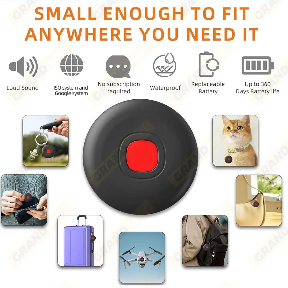 Anti-loss Smart GPS Tracker Locator Dual System Waterproof For iPhone&Android phones Works With Apple Find My Android Find Hub
