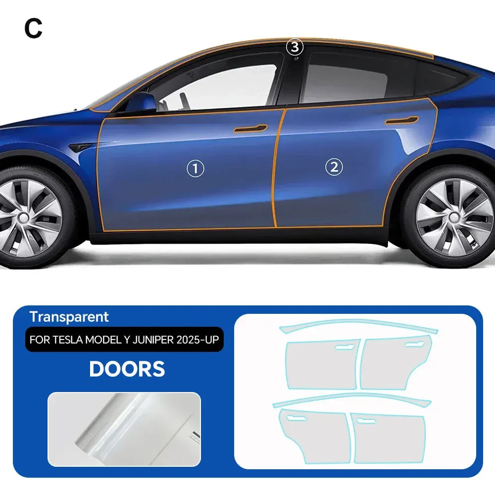 For Tesla Model Y Juniper 2025 2026 Paint Protection Film Self-Healing Bra PPF Body Sticker Accessories Anti-Scratch Resistant