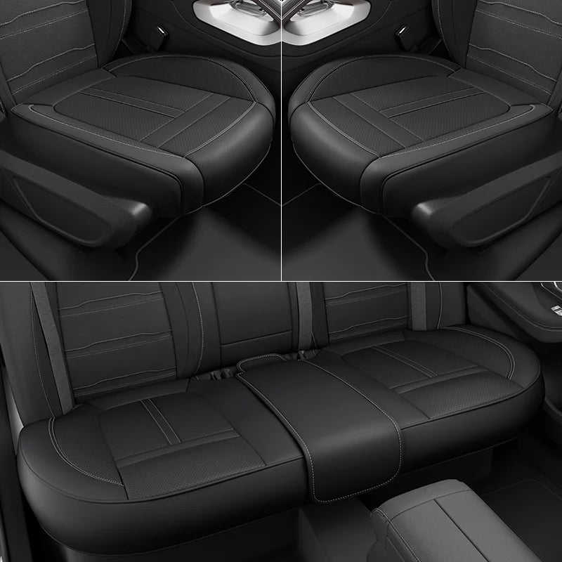 Universal PU Leather Car Seat Cover Full Wrap Anti Slip Vehicle Chair Protector Mat Waterproof Sweatproof Auto Seat Cushion