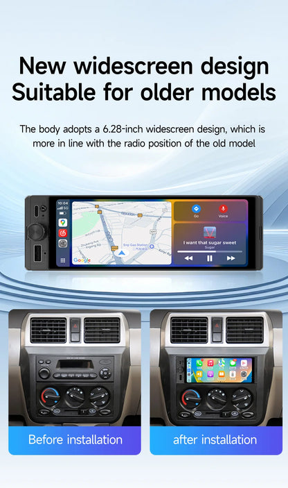 JIUYIN D23M 6.28 inch Universal Car Radio 1 Din Carplay Wireless Android Auto Car Multimedia HD IPS Touch Screen USB TYPE-C BT