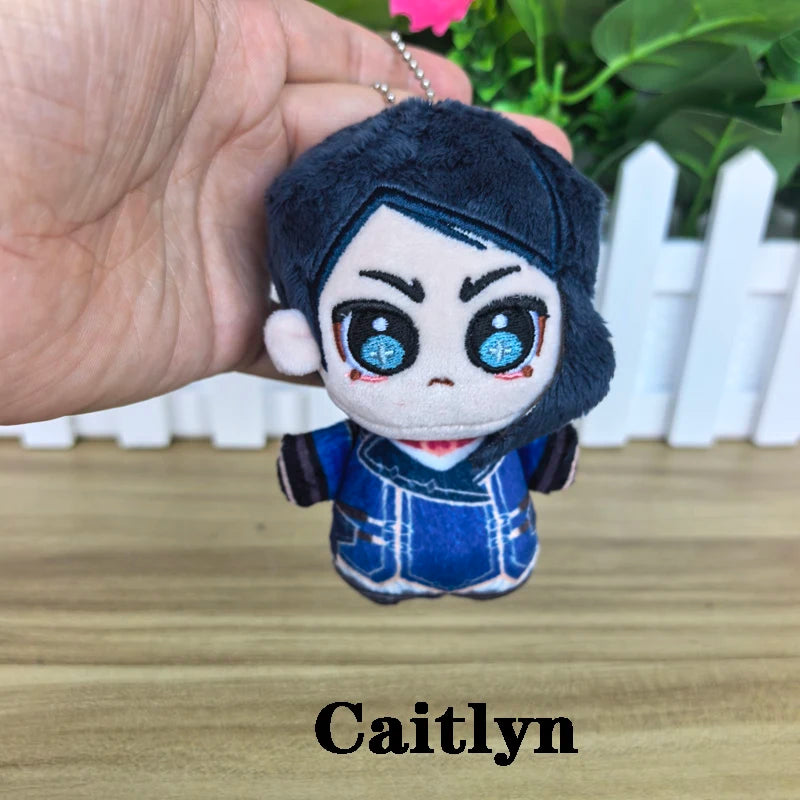 In Stock 10cm Cute Cosplay Anime Game Powder Jinx / Machine Herald Viktor / Caitlyn Kiramman Plush Toys Keychain Plushie Doll