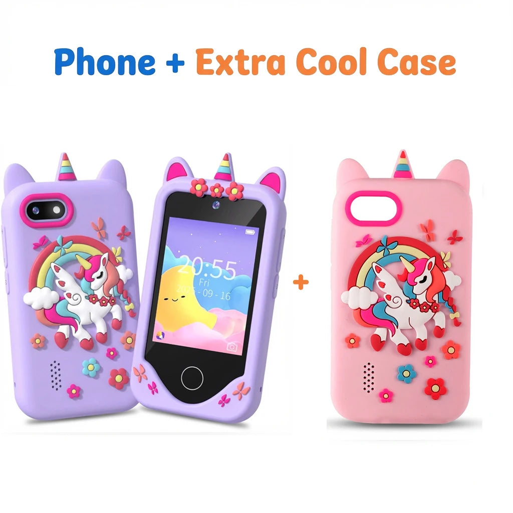 Children Smart Phone Toy 2.8 Inch With Camera 40+ Puzzle & ABC Learning Games Kids Habit Tracker Birthday Xmas Gift Boys Girls