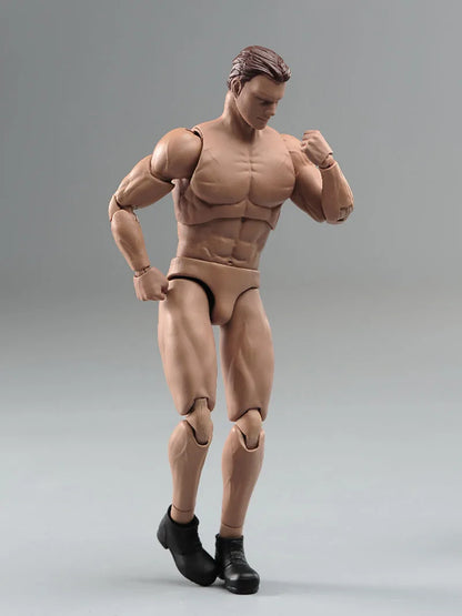 ANT AM116 1/12 Scale Male Muscle Action Figure with Head Hands Gun Shoes Model 6-inch Male Soldier Flexible Joint Strong Body
