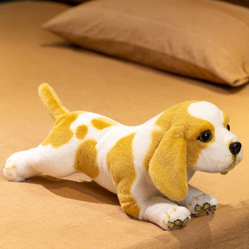 Lifelike Dalmatian Rottweiler Dog Plush Toy Fluffy Stuffed King Charles Beagle Soft Doll Home Decor Birthday Gift for Dog Lover