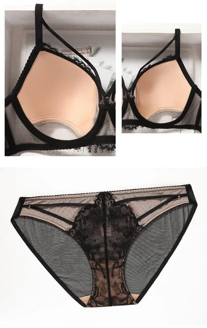 Hot Sale French Lace Bra Soft Underwire High Support Push Up Anti Sagging Sexy Nude Back Stylish Bra Size S-XL 32-38 Hot Search