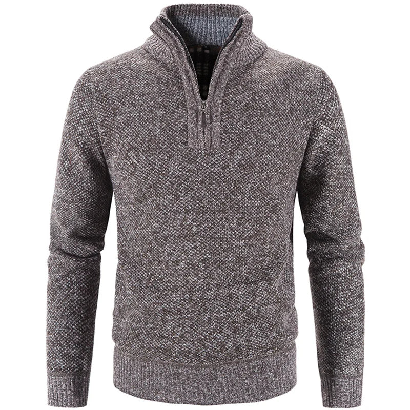 Men Sweater Jacket Winter Autumn Cold Coat Fleece Zipper Cardigan Soft Jumpers Turtleneck Warm Y2K High Quality Outerwear