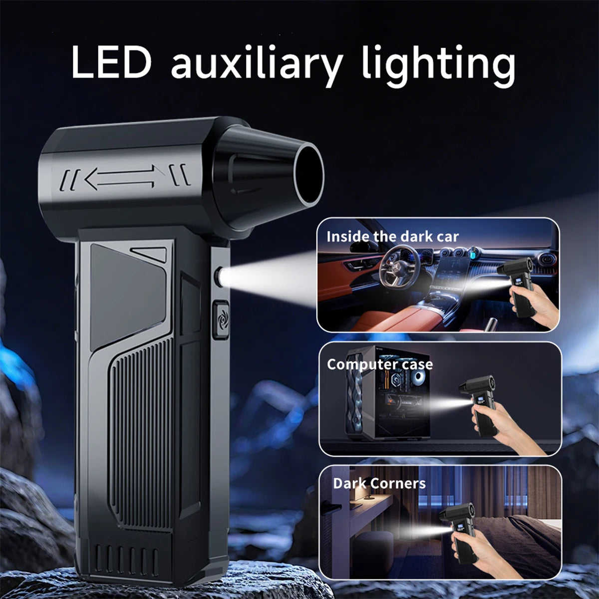 【2026 New】Brushless Wireless Jet Fan Turbo Air Blower For Car Cleaning With LED Light Digital Display Portable Outdoor BBQ Use