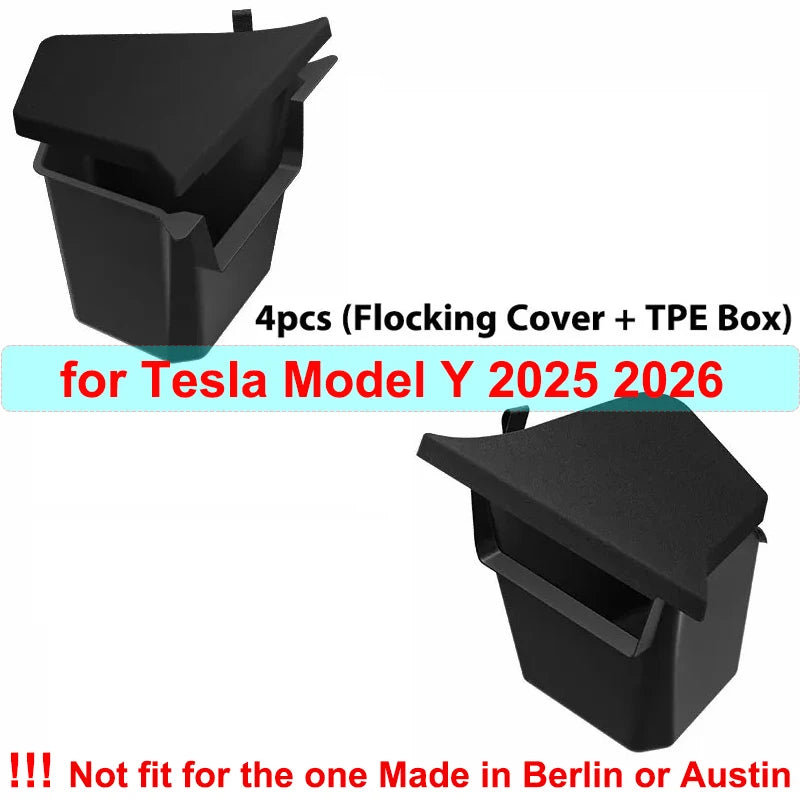 Model Y Launch 2026 Rear Trunk Side Storage Box For Tesla Y Juniper 2025 Organizer Suede Anti-dirty Car Travel Accessories