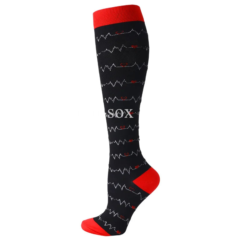 1Pair New Compression Stockings 20-30Mmhg Knee High Sports socks Fit Medical Varicose Veins Pregnant  Edema Diabetes Circulation