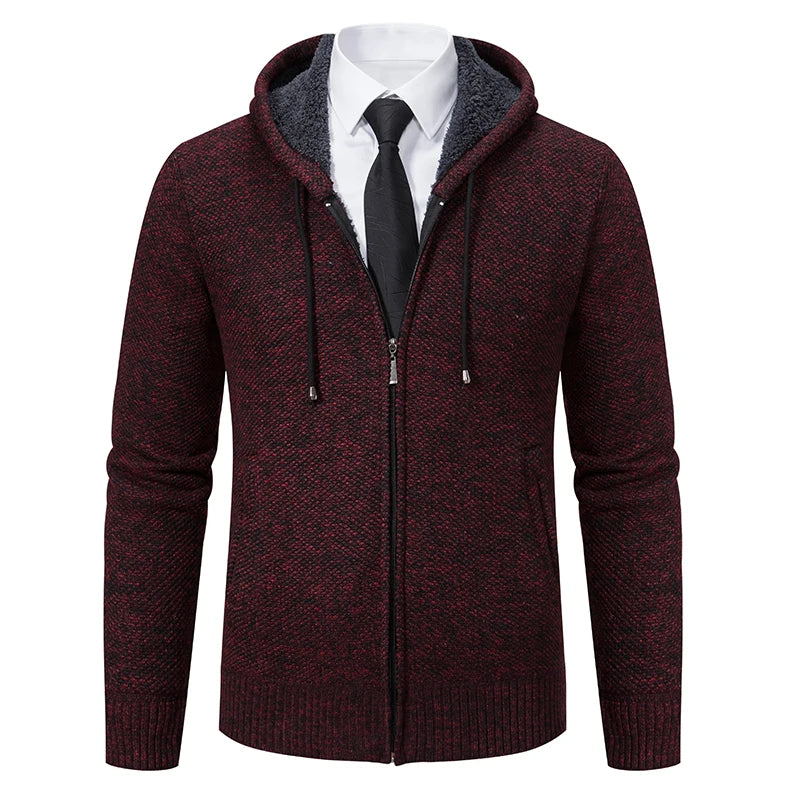 Men Sweater Jacket Winter Autumn Cold Coat Fleece Zipper Cardigan Soft Jumpers Turtleneck Warm Y2K High Quality Outerwear