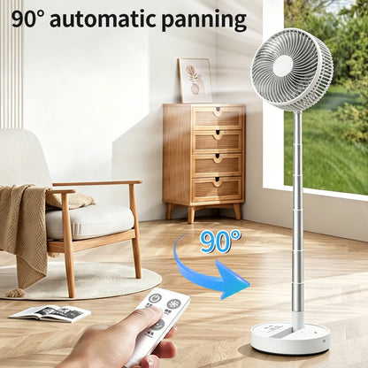 USB Foldable Portable Fan Remote with 8inch 4 Speeds ＆ Timing, Battery Mini Floor Fan for Bedroom Indoor Outdoor Table Fan